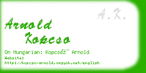 arnold kopcso business card